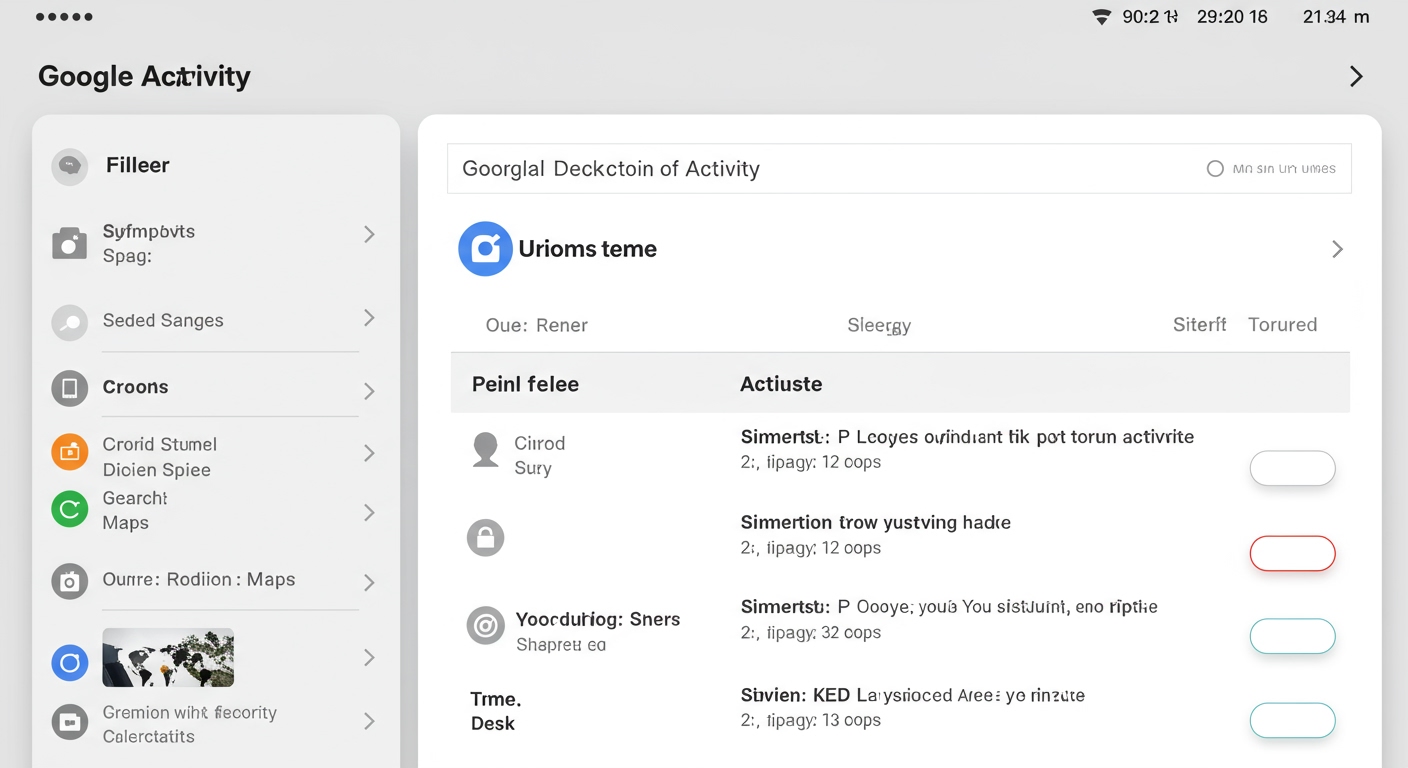 A user interface showing options to manually delete Google activity, with filters for date ranges and specific Google products, and a delete button next to individual activity items.