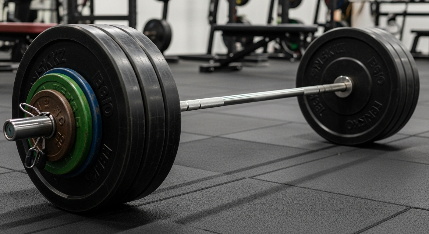 A barbell loaded with weights, representing the core equipment for strength training and muscle building